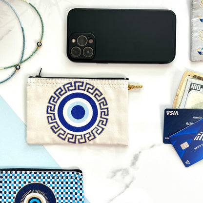 Evil Eye Pouch, Boho Coin Purse, Handmade Coin Purse