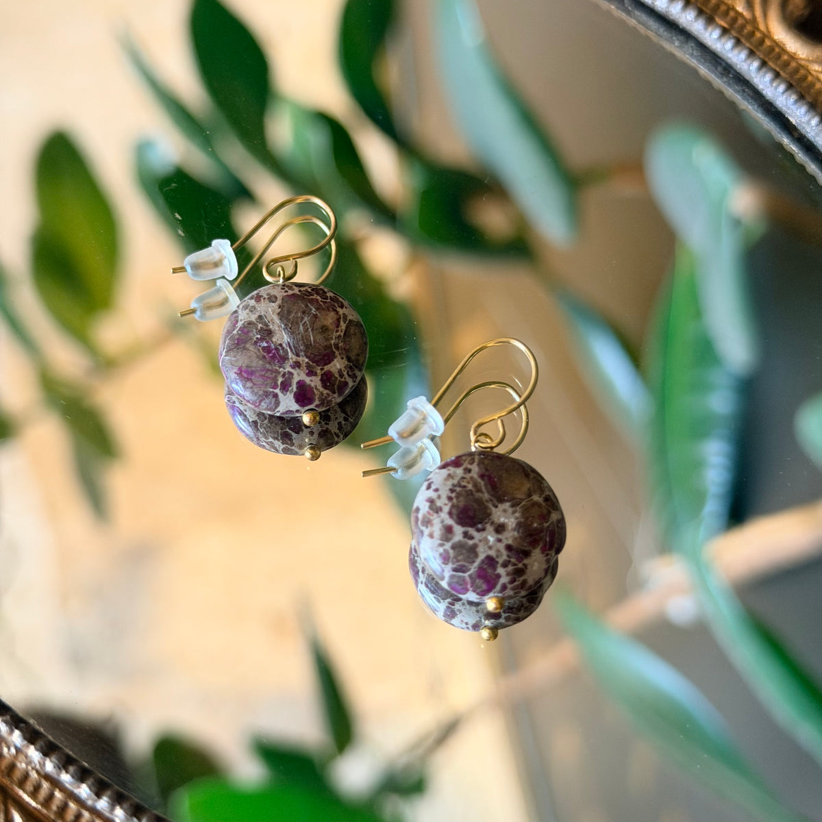 Natural Stone Earrings, Handmade Jewelry for Women
