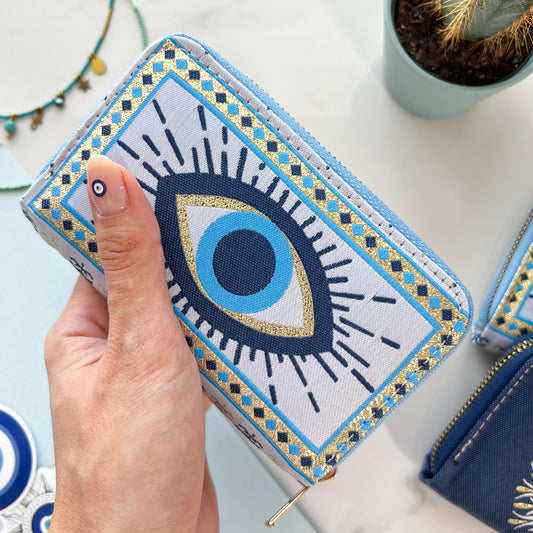 Small Evil Eye Wallet, Bohemian Purse, Boho Purse