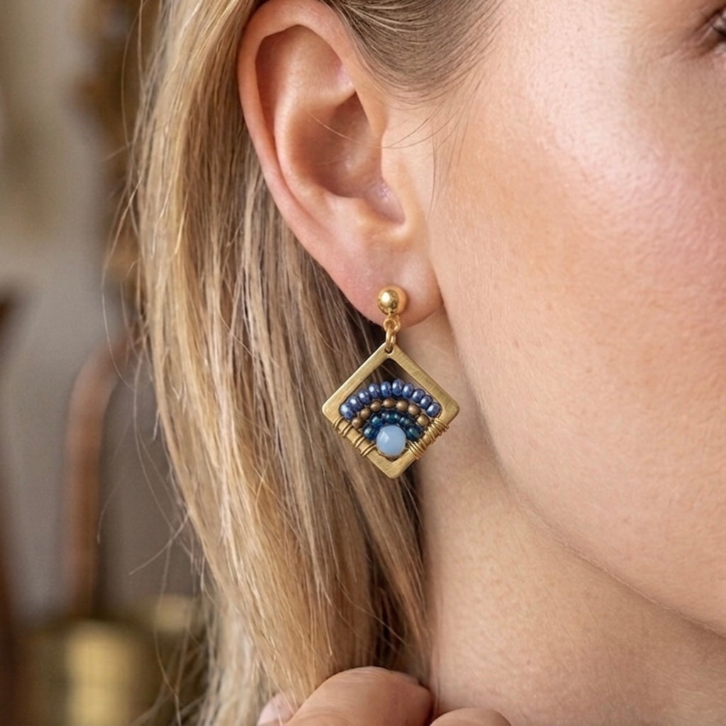 Minimalist Jewelry, Handmade Earring, Beaded Earrings