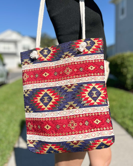 Turkish Rug Design Bag, Tote Bag for Women