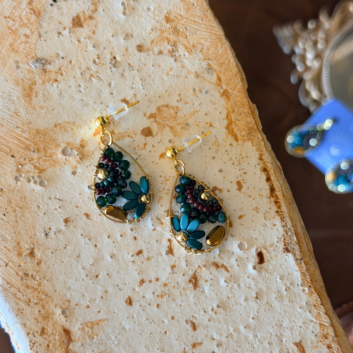Floral Earrings, Beaded Earrings, Handmade Jewelry