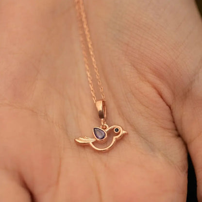 Sterling Silver Sparrow Necklace, Cute Dainty Necklace