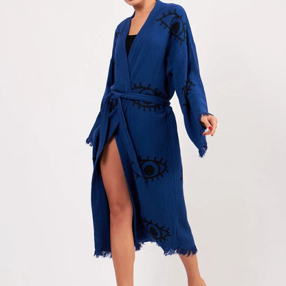 Boho Festival Kimono, Soft Cotton Bathrobe