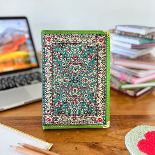 Large Green Notebook, Turkish Rug  Design Journal