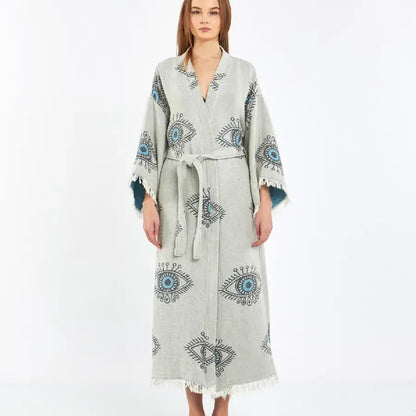 Evil Eye Kimono, Jacquard Kimono, Festival Kaftan Kimono