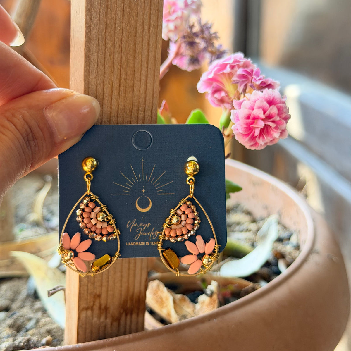 Floral Earrings, Handmade Beaded Earrings, Cute Jewelry,