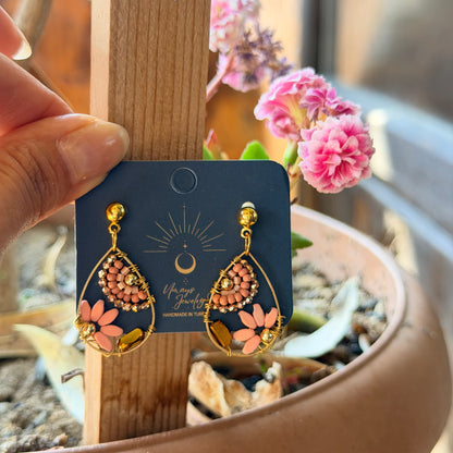 Floral Earrings, Handmade Beaded Earrings, Cute Jewelry,
