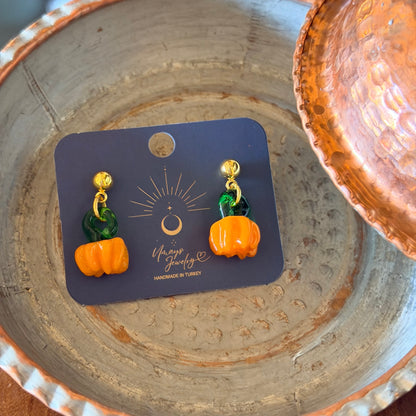 Pumpkin Earrings, Halloween Jewelry, Cute Jewelry