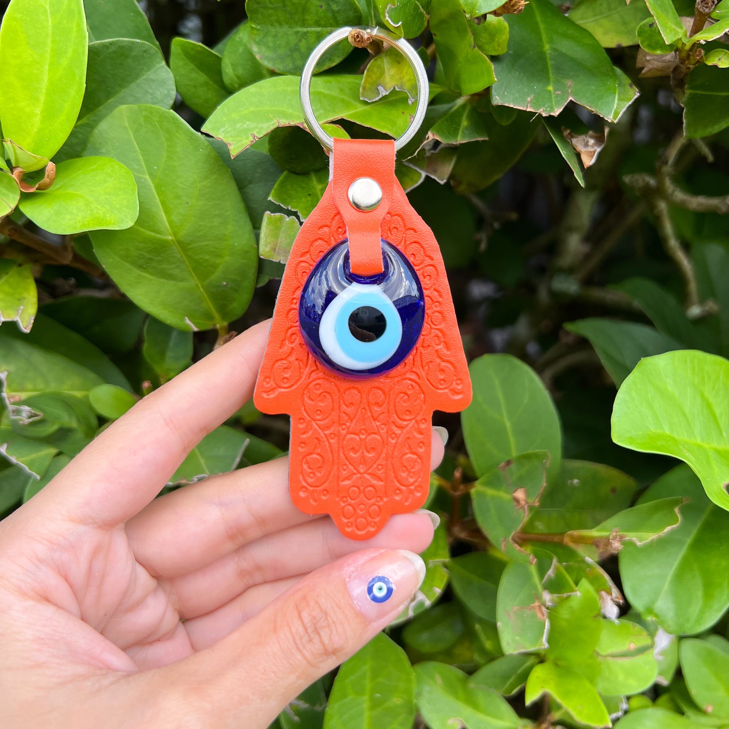 Hamsa Hand Keychain, Evil Eye Keyring