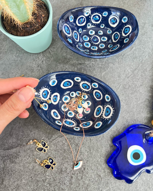 Evil Eye Small Bowl, Trinket Dish, Pinch Bowls, Ceramic Bowl