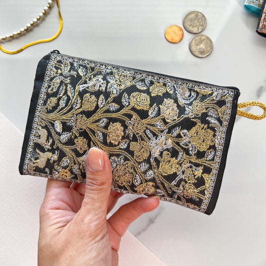 Fabric Zipper Pouch, Unique Coin Purse