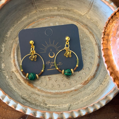 Beaded Earring, Hoop Earrings, Handmade Earrings