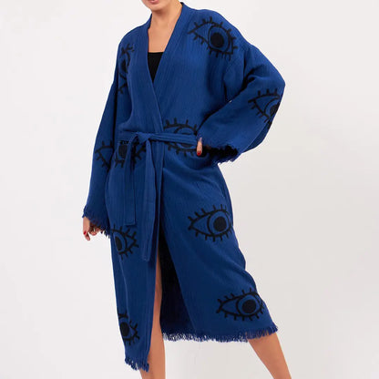 Boho Festival Kimono, Soft Cotton Bathrobe