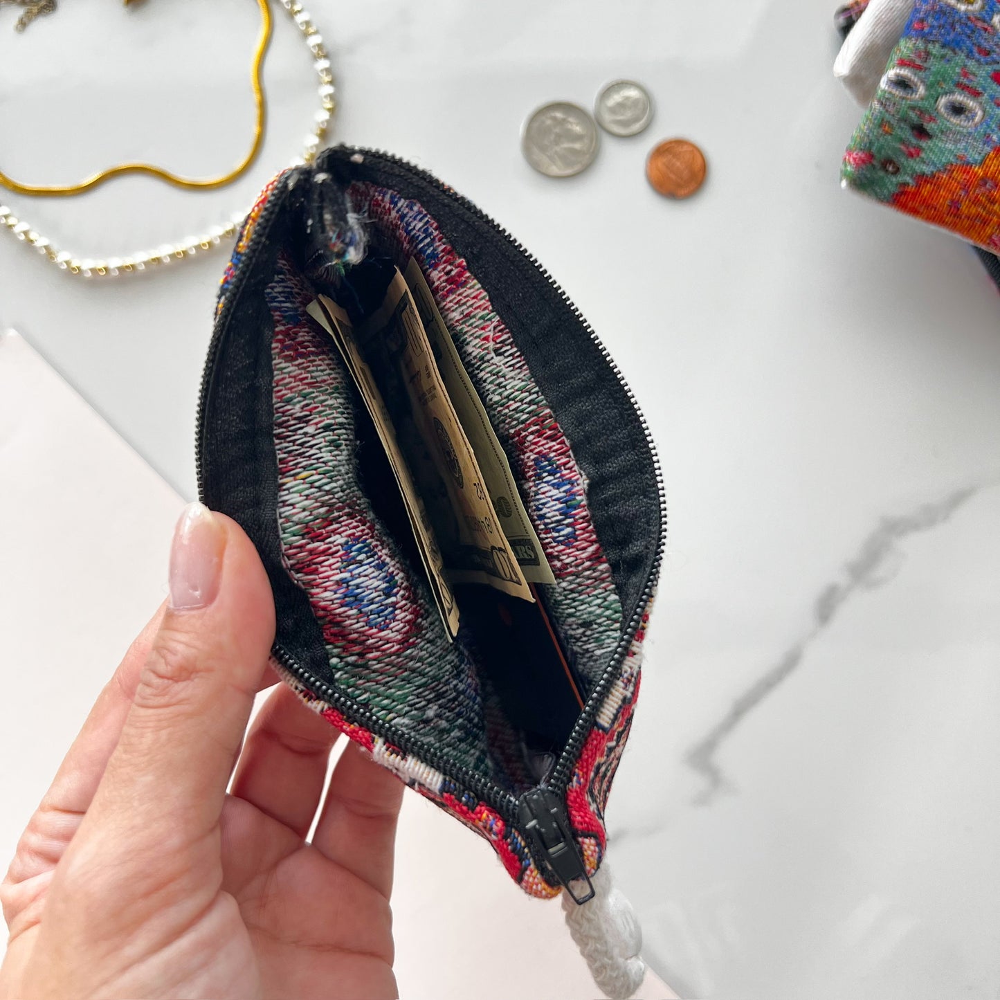 Cat Design Cute Coin Purse, Handmade Coin Purse, Fabric Pouch