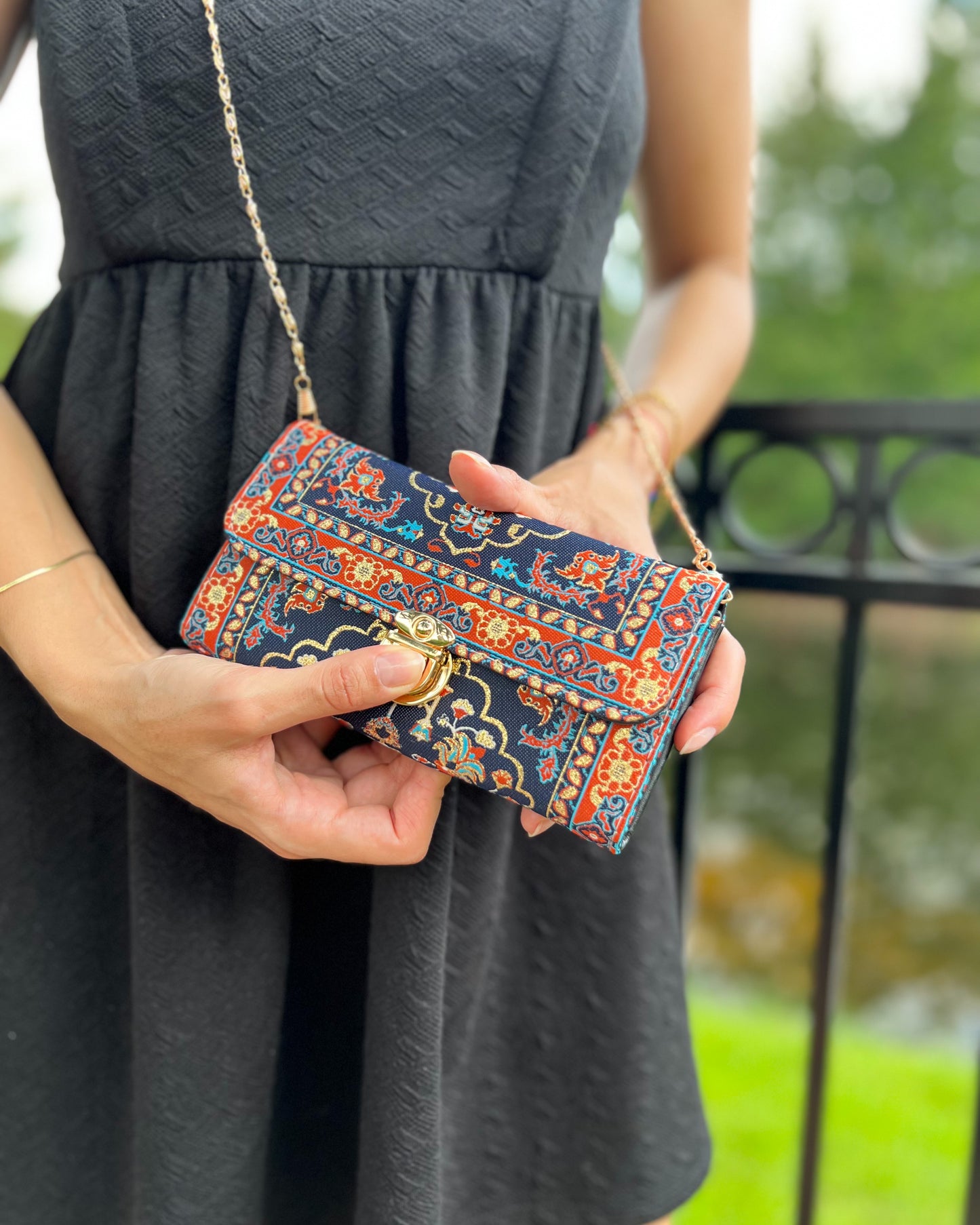 Rug Design Crossbody Bag, Handmade Small Bag for Women