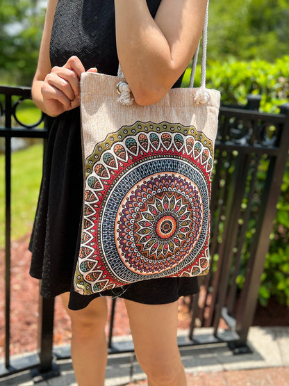 Boho Shoulder Bag, Handmade Tote Bag, Woven Beach Bag