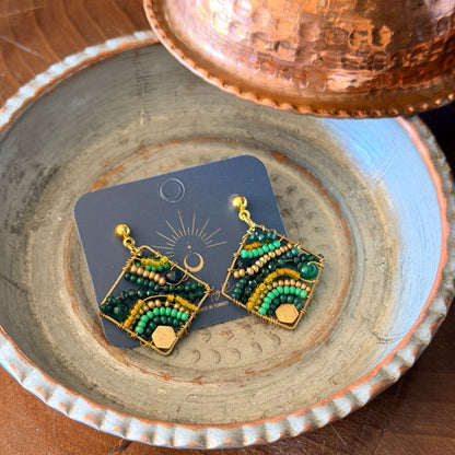 Beaded Earrings, Handmade Earrings, Bohemian Jewelry