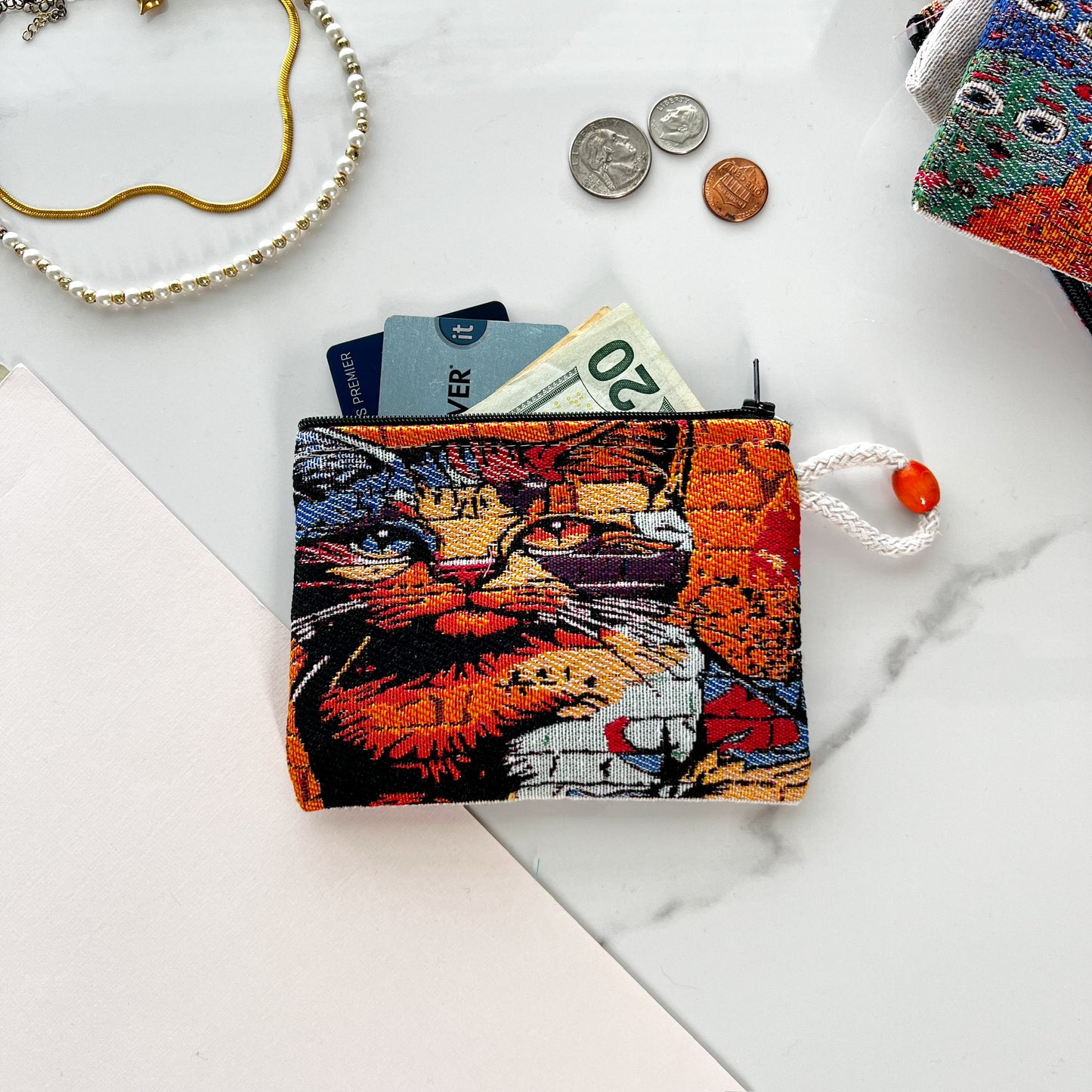 Cute Fabric Pouch, Travel Pouch, Earbud Pouch, Coin Purse