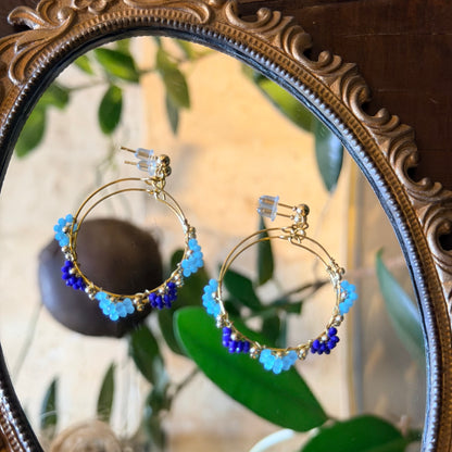 Hoop Earrings, Handmade Beaded Earrings, Dangle Earrings