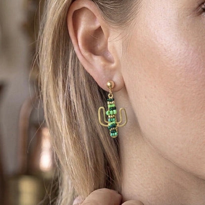 Cactus Earrings, Cute Earrings, Handmade Jewelry