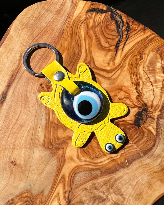 Cute Keychain, Turtle Keychain, Evil Eye Keychain, Boho Keychain