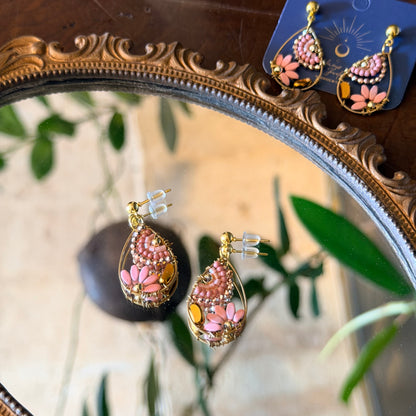 Floral Earrings, Handmade Beaded Earrings, Cute Jewelry,