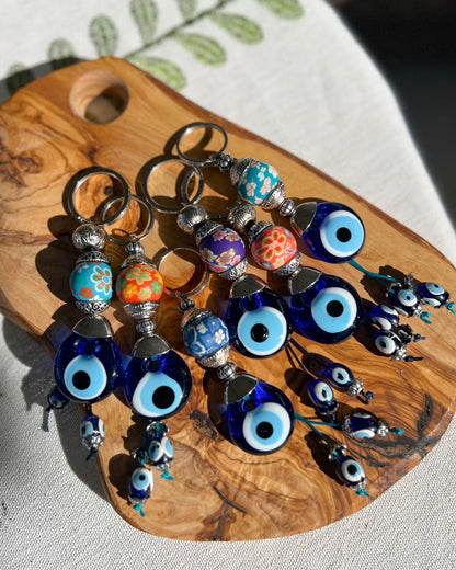 Evil Eye Keychain, Handmade Boho Keychain, Cute Keychain