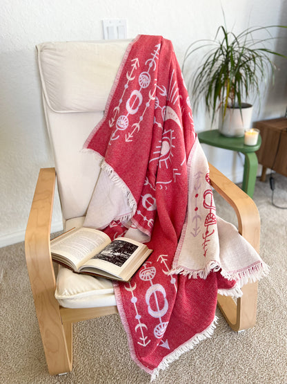 Double Sided Throw, Organic Cotton Blanket, Large Towel