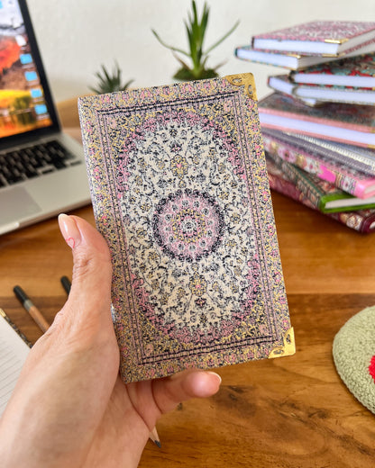 Rug Design Purple Notebook, Small Journal