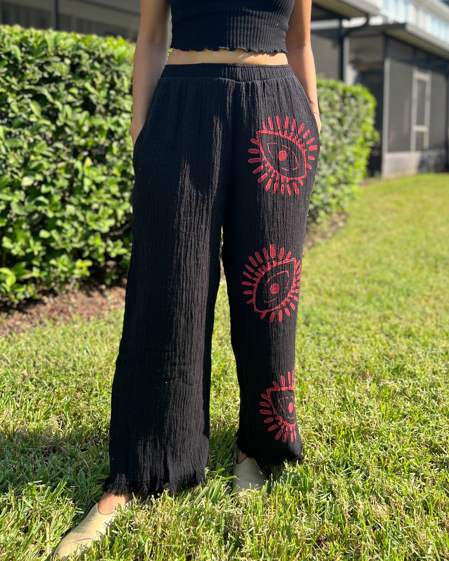 Bohemian Style Pants, Organic Cotton Pants, Meditation Pants