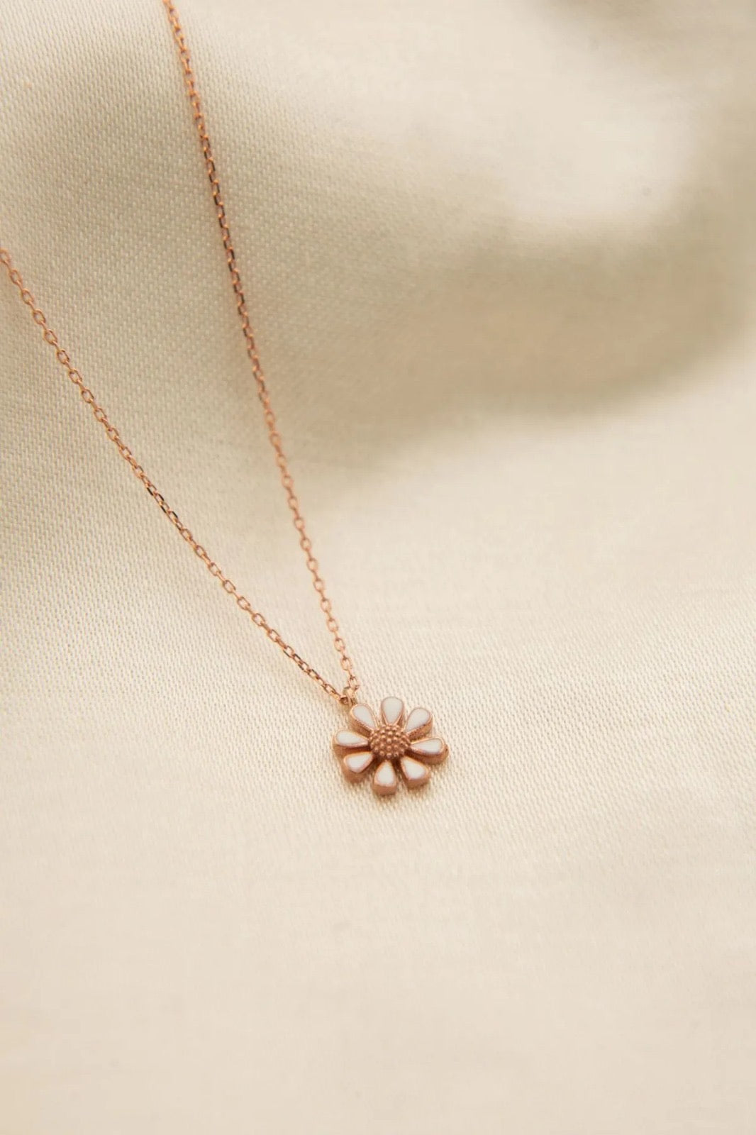 Cute Daisy Necklace, 925 Sterling Silver Necklace