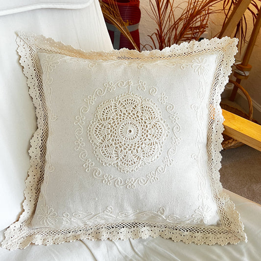 Bohemian Pillow Cover, Farmhouse Home Decor, Neutral Decor