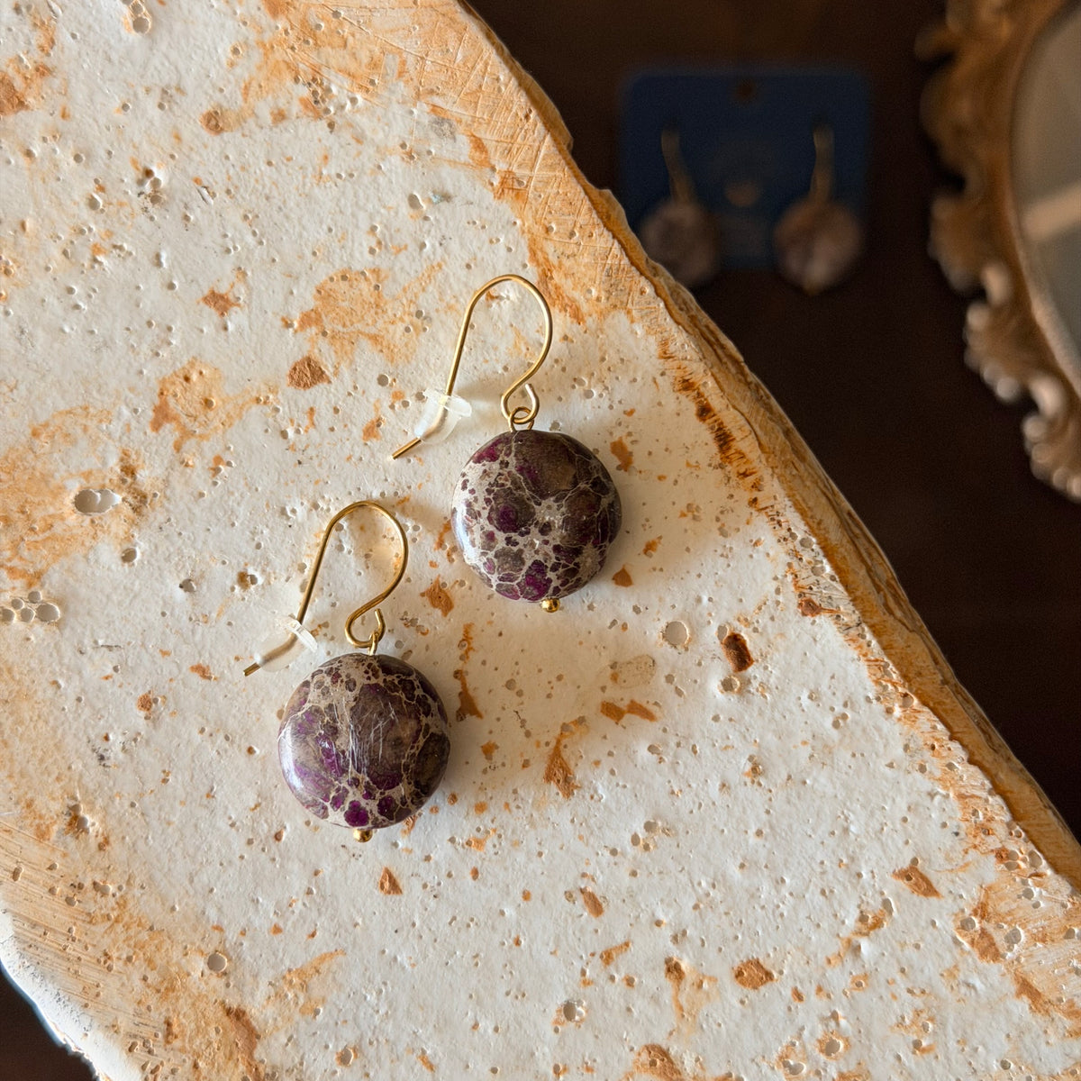 Natural Stone Earrings, Handmade Jewelry for Women