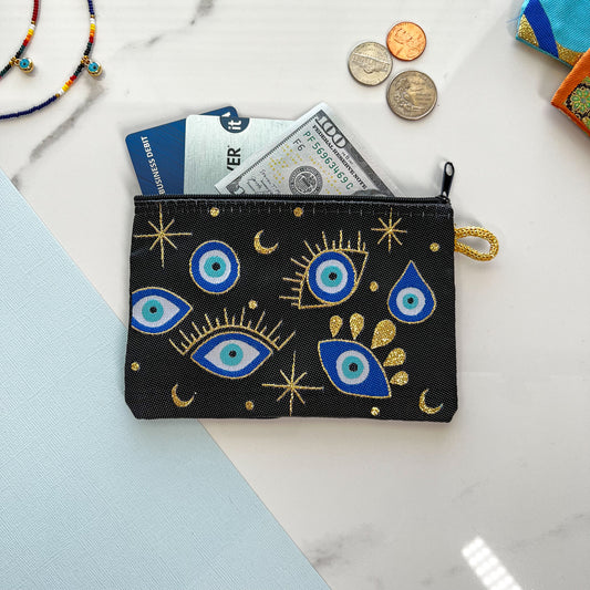 Cute Small Pouch, Fabric Coin Purse, Evil Eye Coin Purse