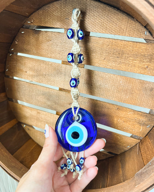 Wicker Macrame Evil Eye, Turkish Evil Eye