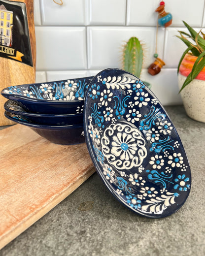 Ocean Color Ceramic Bowls, Mediterranean Design Bowl, Serving Bowl