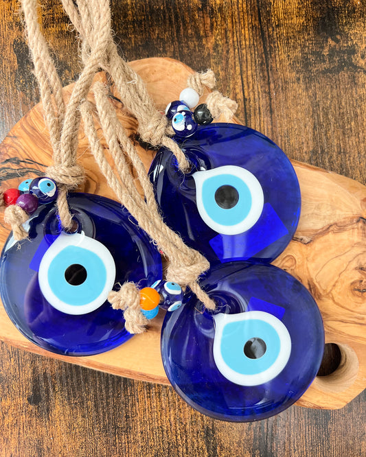 Large Boho Wall Hanging, Evil Eye Decor