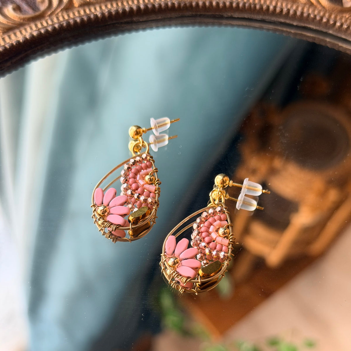Floral Earrings, Handmade Beaded Earrings, Cute Jewelry,