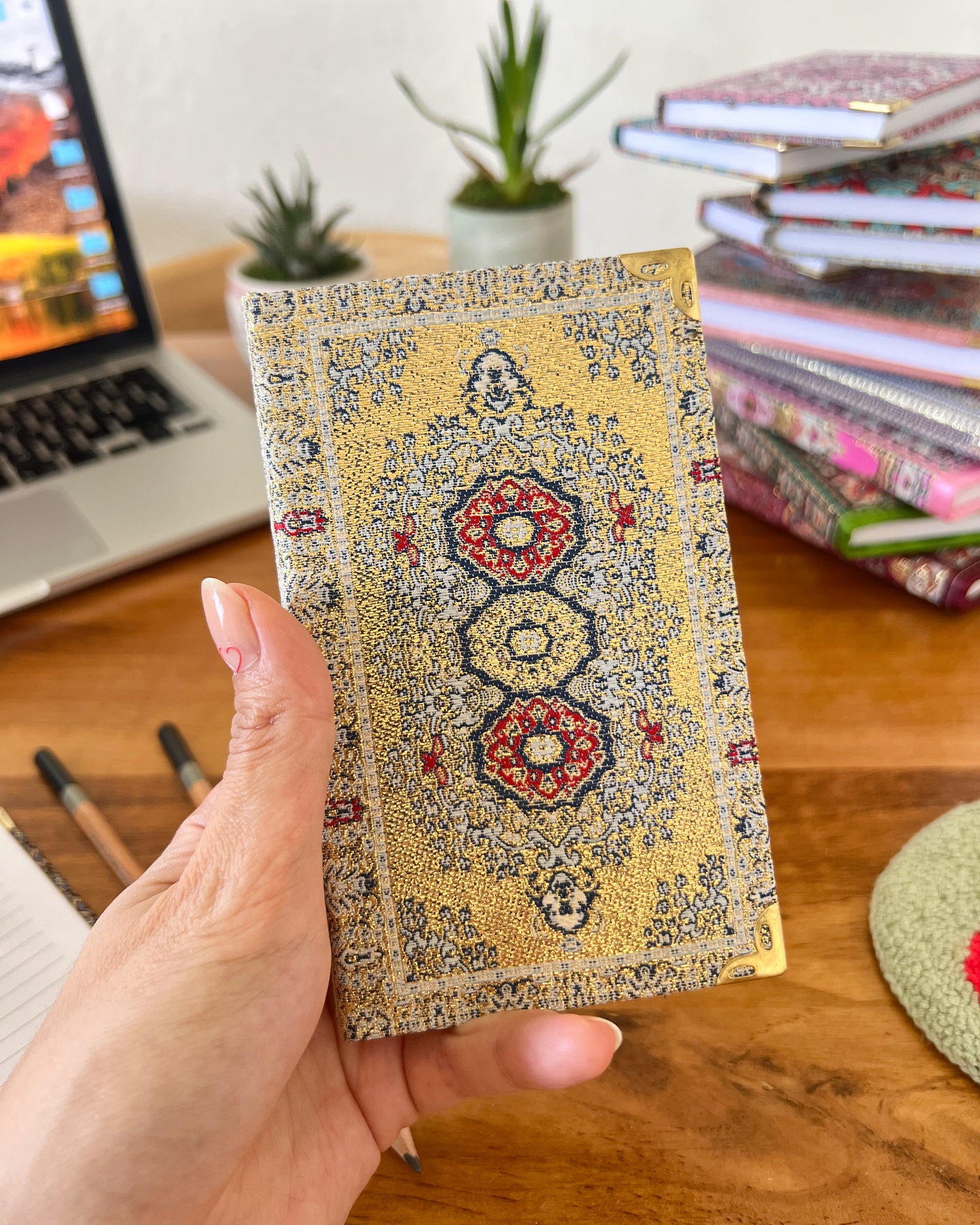 Rug Design Notebook, Handmade Journal for Women