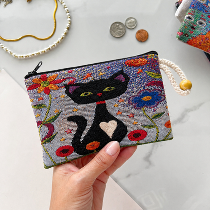 Cute Fabric Pouch, Handmade Coin Purse, Gift for Animal Lover