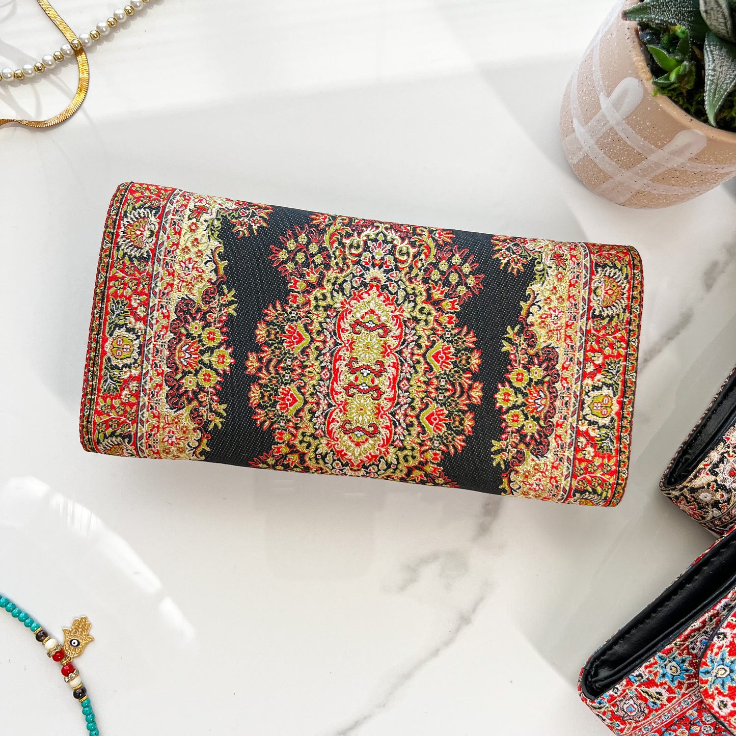 Rug Design Wallet, Medium Wallet, Trifold Wallet for Women