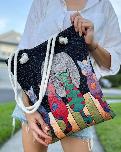 Cute Shoulder Bag from Woven Fabric