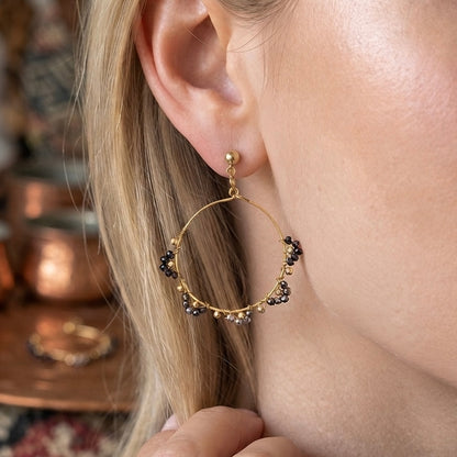 Minimalist Earrings, Hoop Earrings, Beaded Jewelry