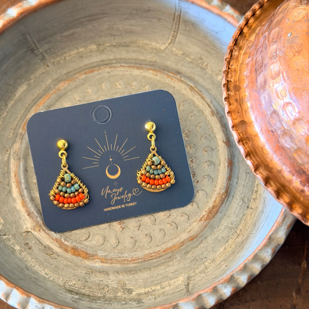Wire-woven Earrings, Handmade Jewelry, Colorful Earrings
