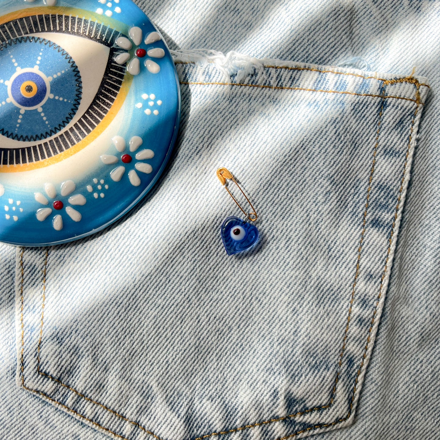 Evil Eye Pin, Heart Shaped Pin