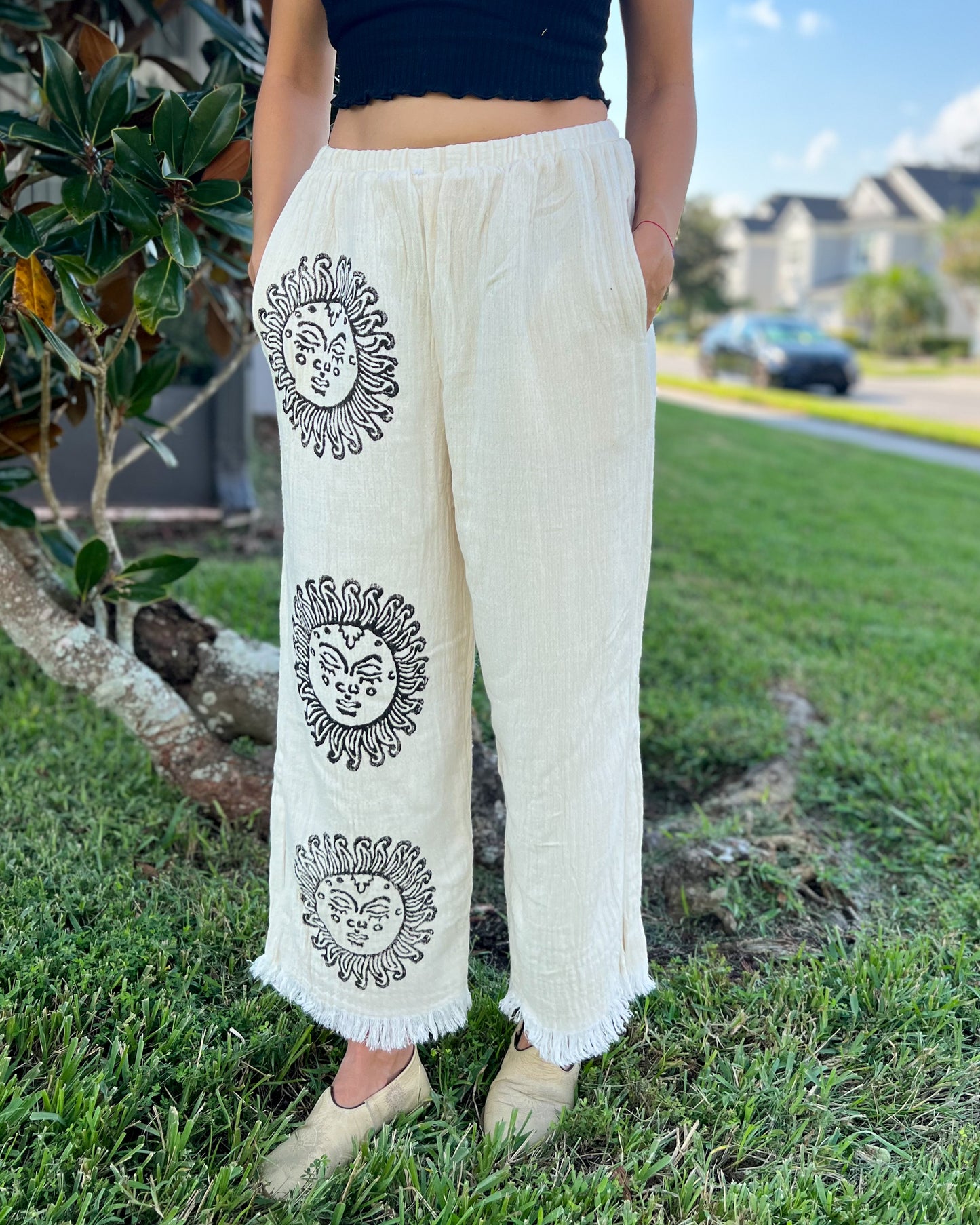 Soft %100 Cotton Pants, Bohemian Style Clothing,