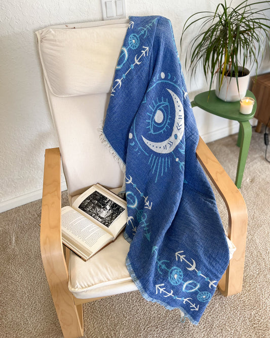 Double Sided Throw, Organic Cotton Throw, Small Blanket/Towel