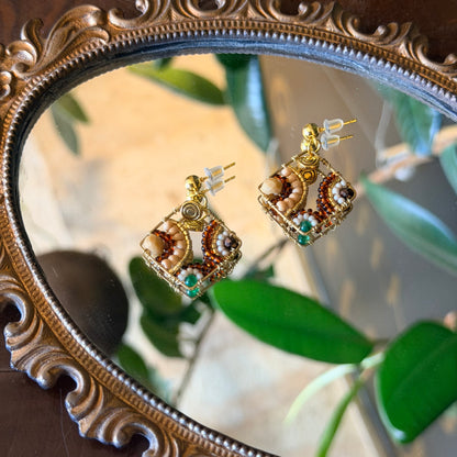 Seed Bead Earrings, Rectangular Earrings, Jewelry for Women