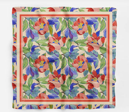 Square Scarf, Soft Bandana, Floral Scarf